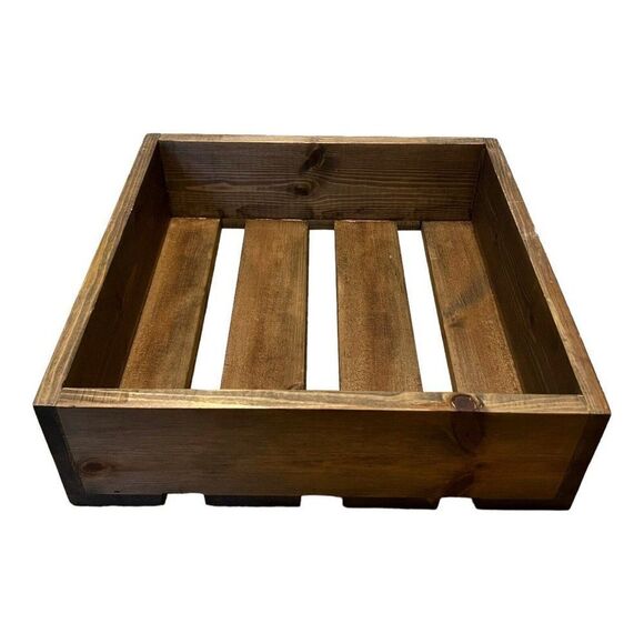 Rustic Brown Wooden Wedding Card & Gift Box Country Decor Display Crate Present - Picture 3 of 10